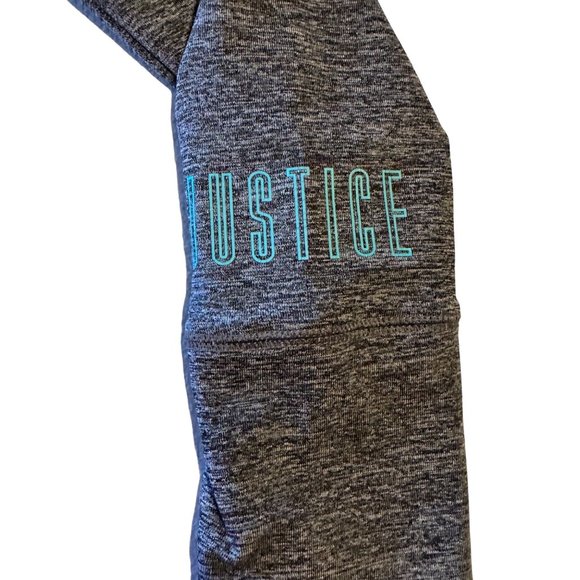 Justice Active gray blue and green zip jacket with thumb holes size 10 - Picture 4 of 9